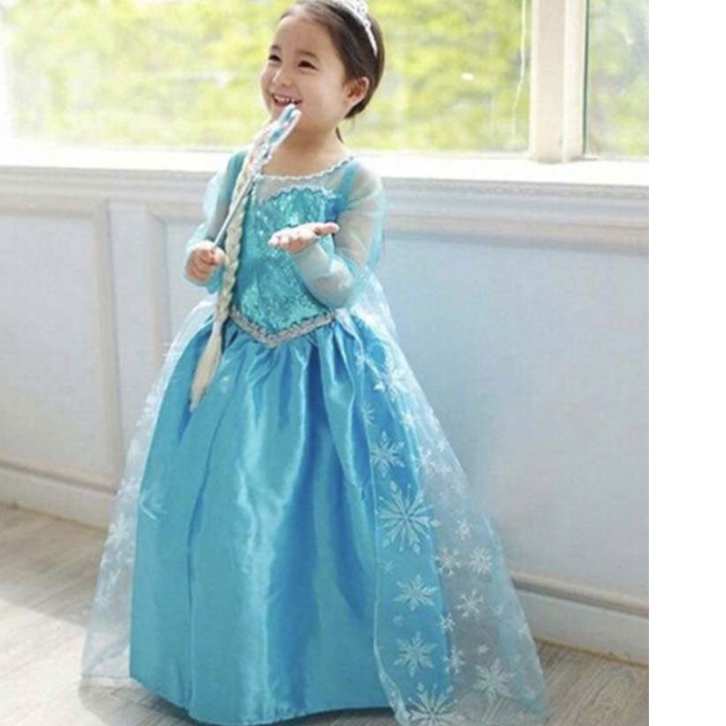 Дети рождественский день рождения Принцесса косплей Elsa 2 Girls Dress DGHC-002