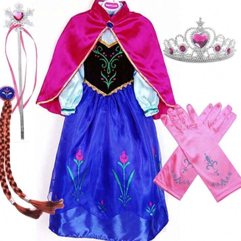 2022 Лучшее продаваемое предмет Anna Snow Queen Print Princess Drincess Drence Pressess платья Elsa Cosplay Hcgd-004