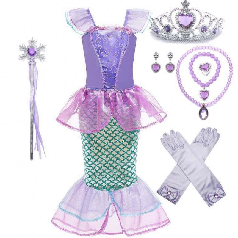 Одеться вечеринка маленькая девочка русалка принцесса костюм-костюми