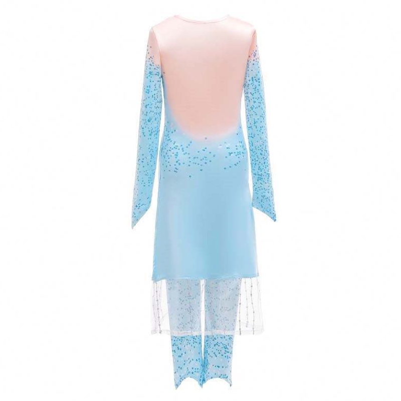 Princess Fancy Little Girls Long Dress Prants 2pcs платье Elsa Play Cosplay с аксессуарами HCGD-021