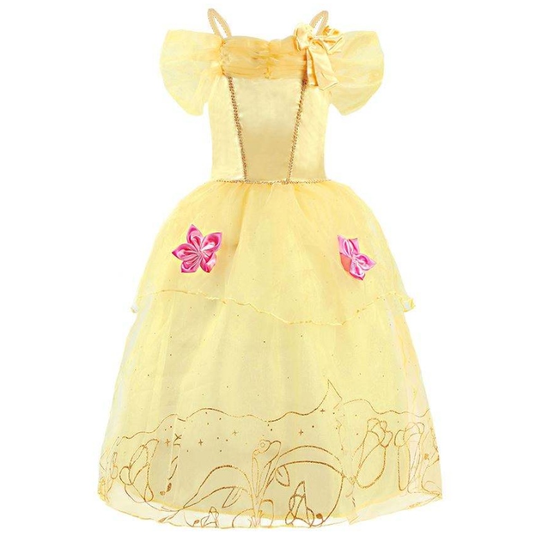 Хэллоуин косплей костюм дети Belle Aurora Sofia Summer Fancy День рождения одежда для рождения маленькая девочка.