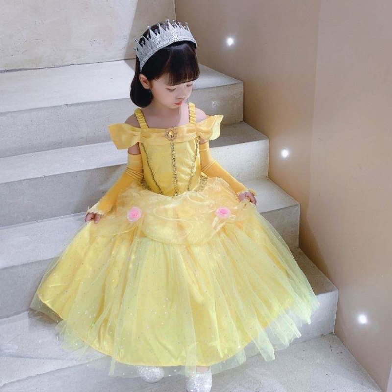 Красота и зверь Belle Princess Dress Disply Girl Party Cosplay Costume