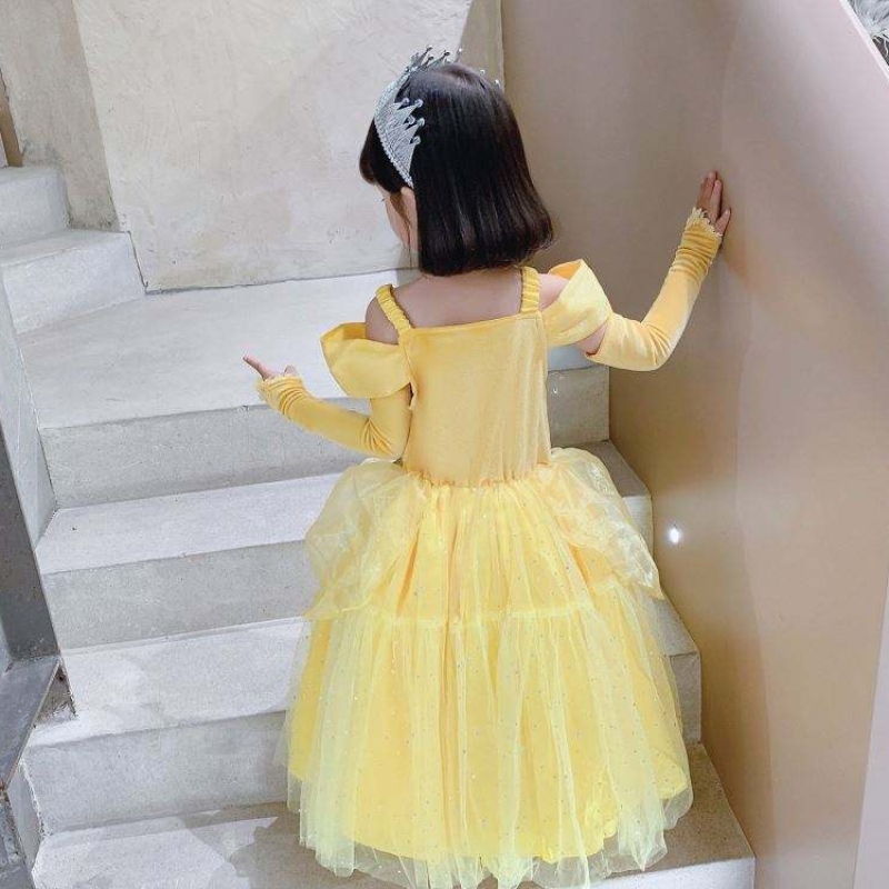 Красота и зверь Belle Princess Dress Disply Girl Party Cosplay Costume