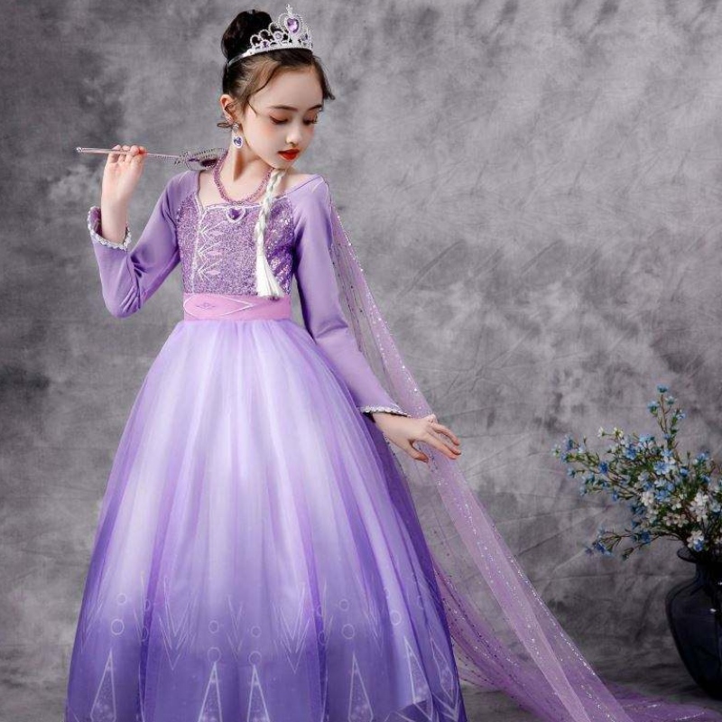 Baige New Elsa Costume 2 Girls Princess Dresses Snow Queen День рождения день рождения косплей косплей с длинным рукавом