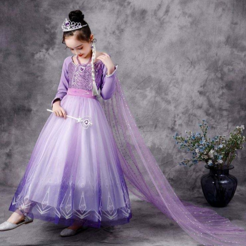 Baige New Elsa Costume 2 Girls Princess Dresses Snow Queen День рождения день рождения косплей косплей с длинным рукавом