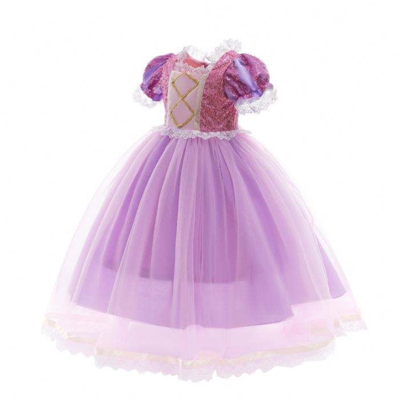 Платье принцессы Белосинечное платье Girl Rapunzel платье