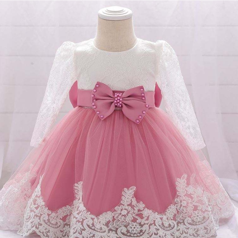 Baige Flower Girl Party носите западные платья крещения кружев