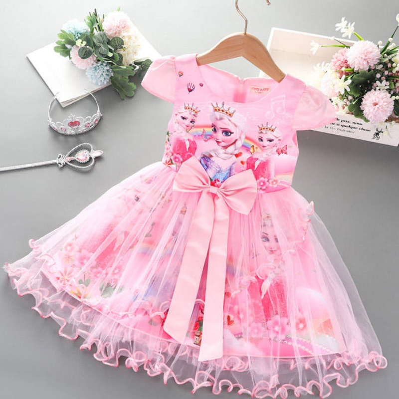 2-8Y Girls Dress Summer New Righteve Princess Elsa Mesh Tutu юбка для детей на день рождения.