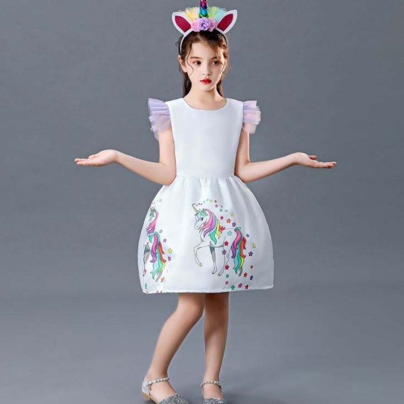 Baige Last Fashion Kids Digth Fare Платье для девочек принцесса Unicorn Girl Hail Date