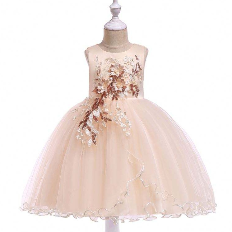 Baige Kids Garments White Flower Girl Платье для вышивки вечеринки носить вечерние платья для девочек L5060