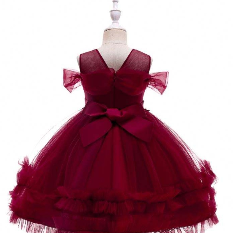 Baige Beautiful Flower Applique Girl Princess Pressses День рождения детское рождественское свадебное платье для вечеринки
