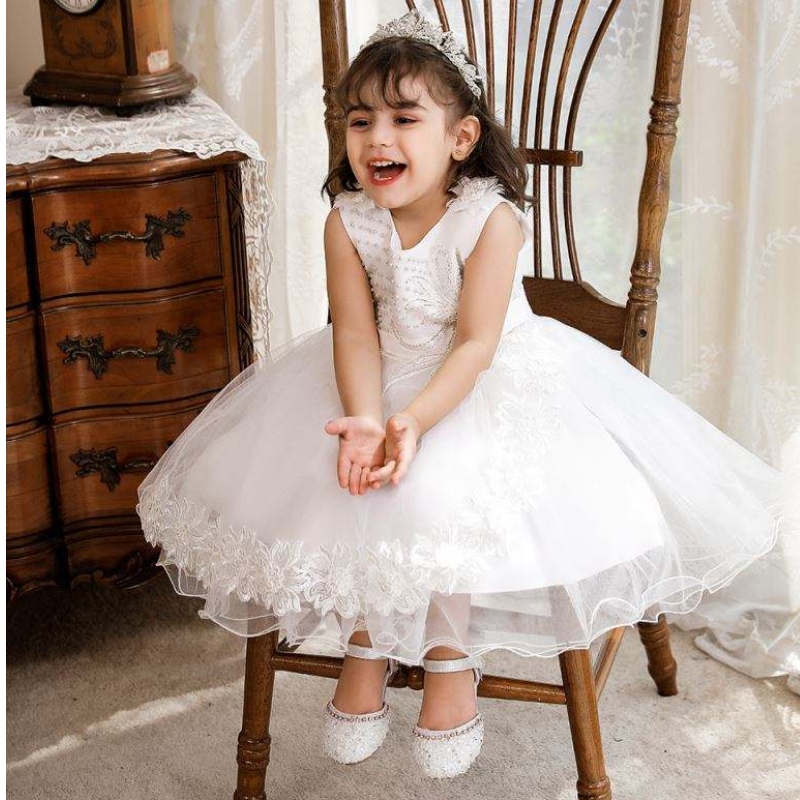 Baige Laving Girls Dress Flouge Flower Flower Flower Forting Forte Forte Forting N211111