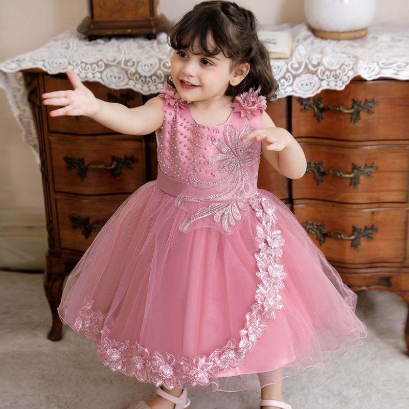 Baige Laving Girls Dress Flouge Flower Flower Flower Forting Forte Forte Forting N211111