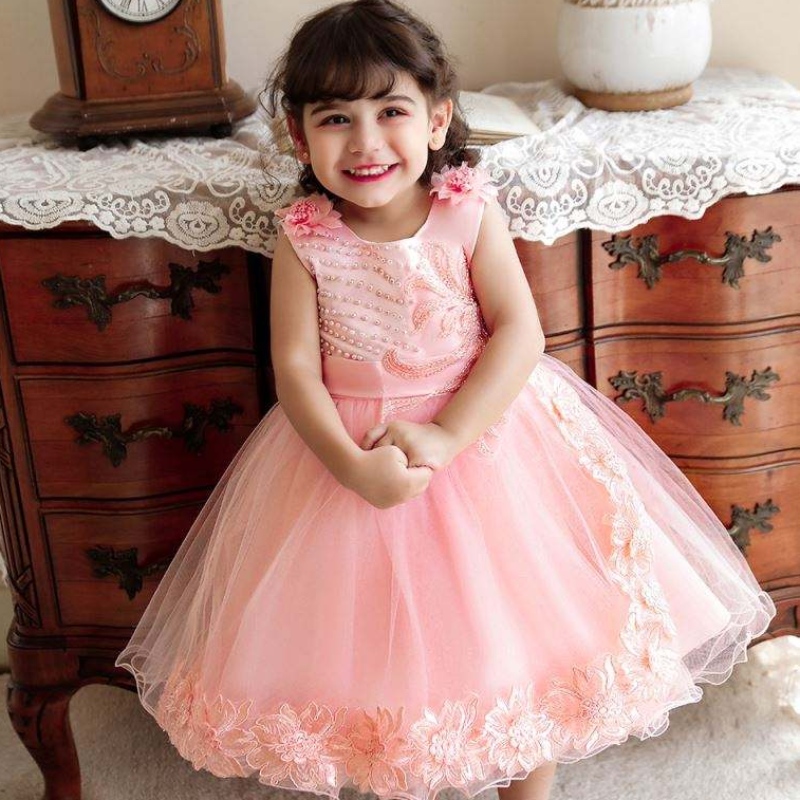 Baige Laving Girls Dress Flouge Flower Flower Flower Forting Forte Forte Forting N211111