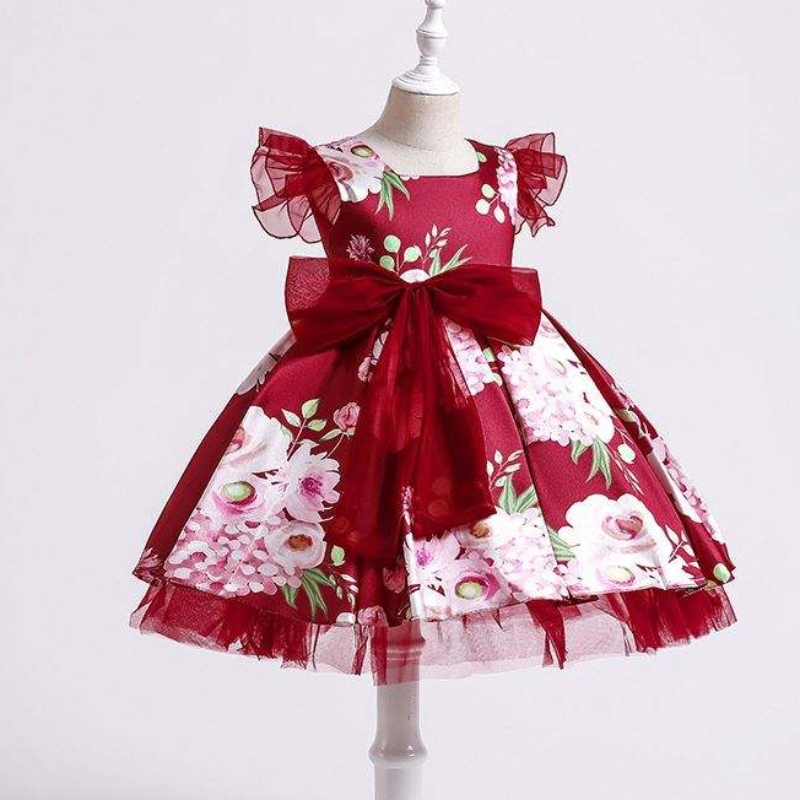 Baige Children Party Displows Dission Prings Printing Wedding Frock Hostess Princess платье xh82028