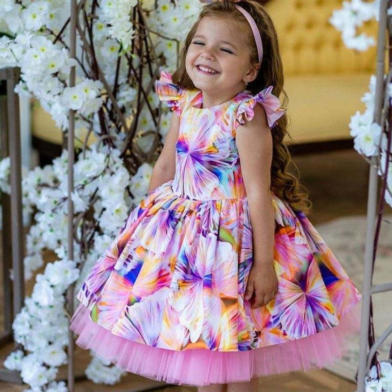 Baige Last Floral Print Girls ~ одежда детей в течение 3 лет.