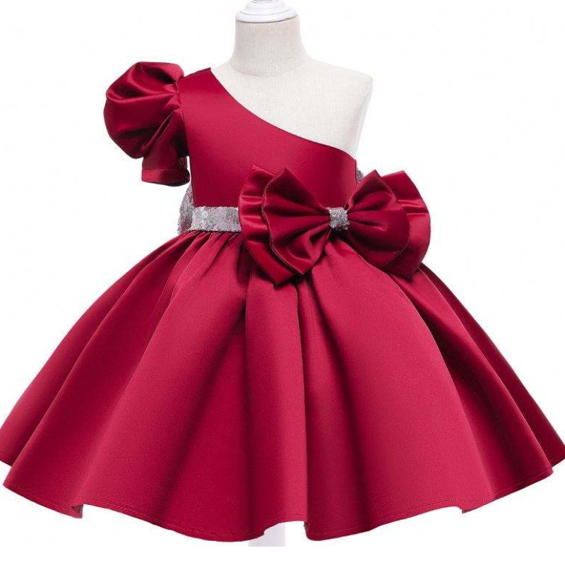 Baige Flower Sequin Girls Lummer Dress Вечеринка и день рождения платья для девочек Торговля детской одеждой L0821