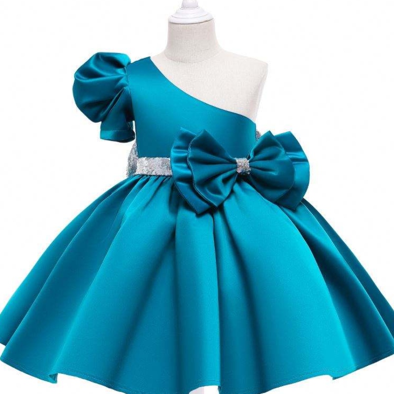 Baige Flower Sequin Girls Lummer Dress Вечеринка и день рождения платья для девочек Торговля детской одеждой L0821
