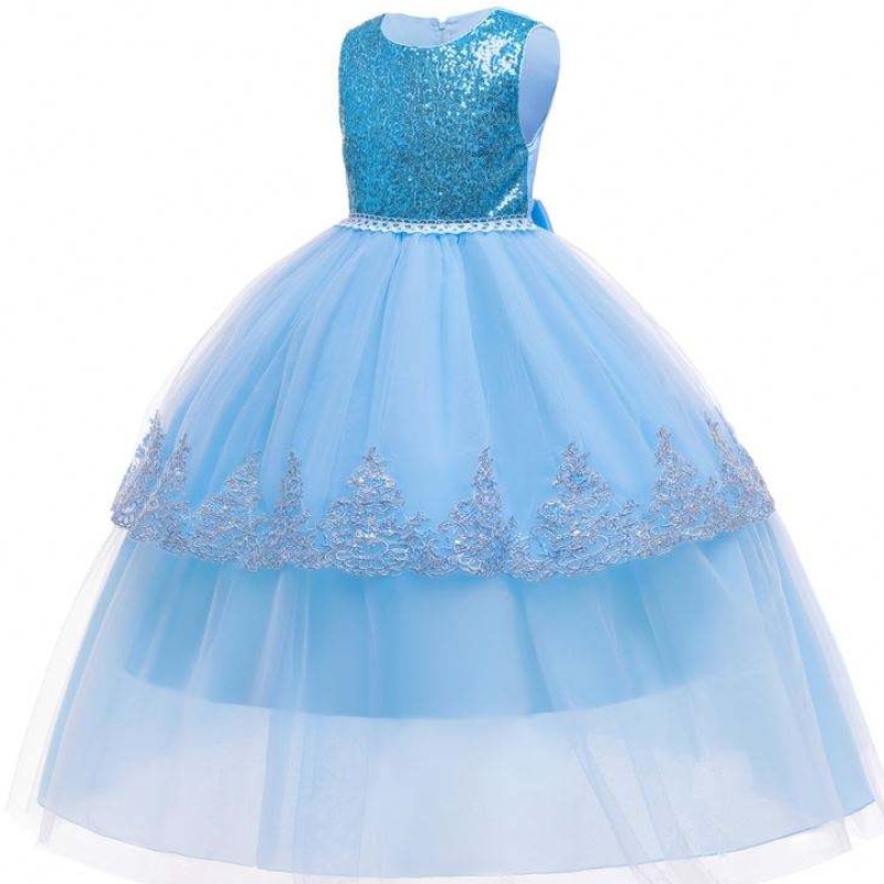 Baige Elegant Sequind Princess Dress Design для детской одежды девочки летние платья 2022