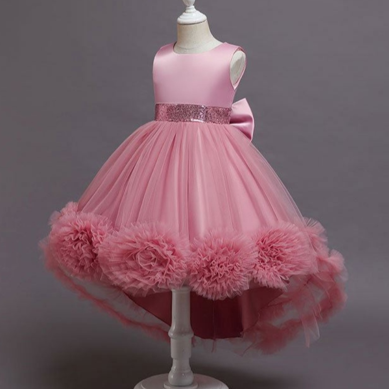 Baige Little Big Girls Flower Wedding Train Dutu Dress Formal Pageant Princes