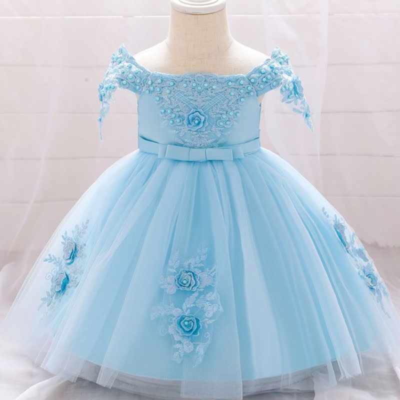 Baige Off -Blode Flower Girl Dress Flowers Flower Farty Платье для вечеринки в течение 0-2 года L5057XZ