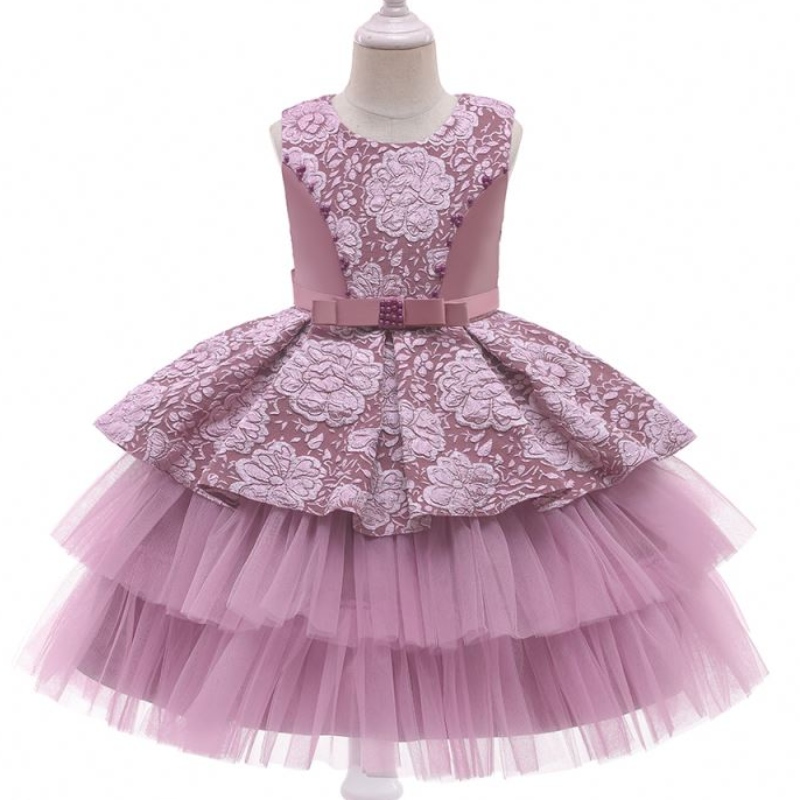 Baige Princess Flower Girl Платье день рождения театрализованное платье для вечеринки летняя девочка детская одежда платья 3-10 лет