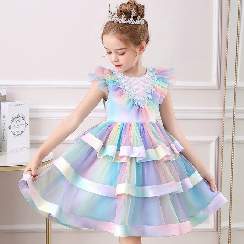 Baige New Model Kids Clothing Lovely Flower Girl Party Платье детская одежда