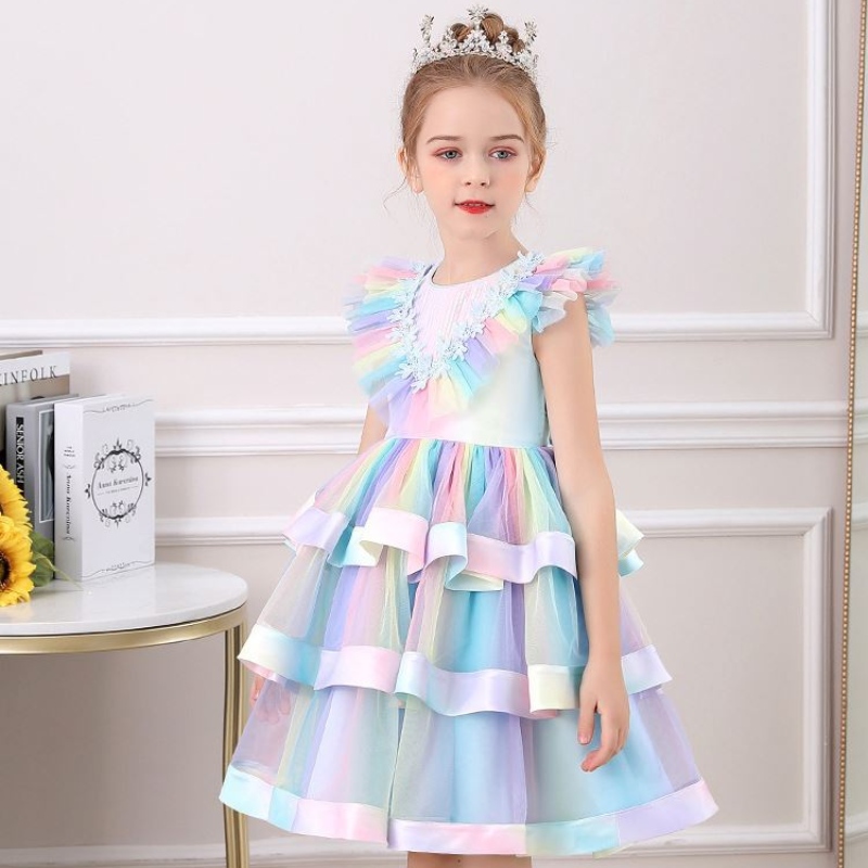 Baige New Model Kids Clothing Lovely Flower Girl Party Платье детская одежда