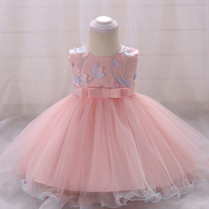 Baige Newborn Baby Dress Press Baby Girl Крещение одежда детей летние платья дизайн L1848xz