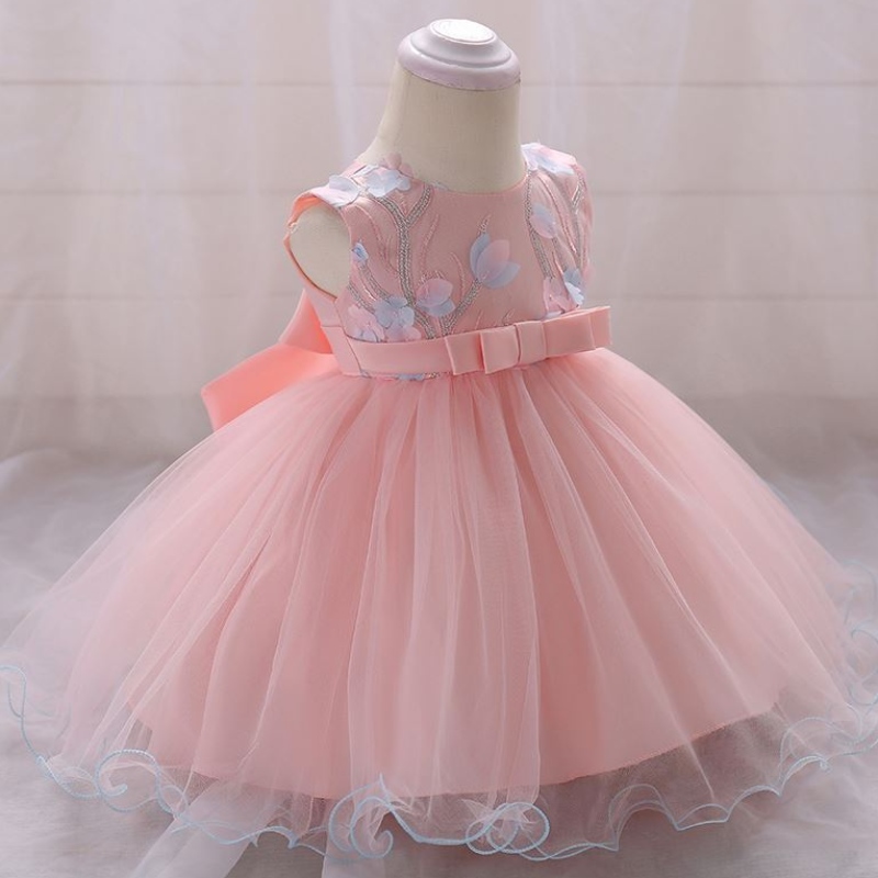 Baige Newborn Baby Dress Press Baby Girl Крещение одежда детей летние платья дизайн L1848xz