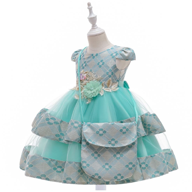 Baige Kids Summer Girl Платье с сумкой 3-10 лет Бутик детская одежда 2 шт. Костюмы L5215
