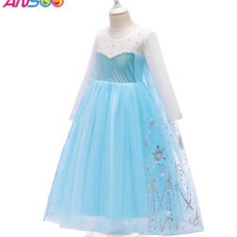 ANSOO 2022 Girls Elsa Princess Dress Костюмы для вечеринки на день рождения.