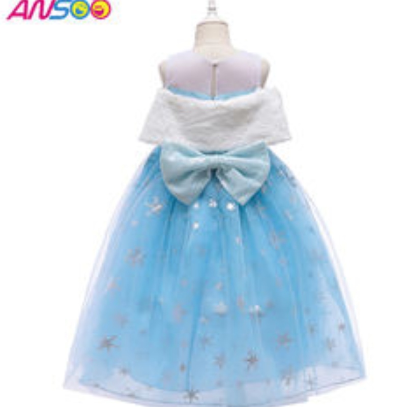 ANSOO2021 ДЕТИ \\ Performance Elsa Fashion Girl Girl Wool воротниц