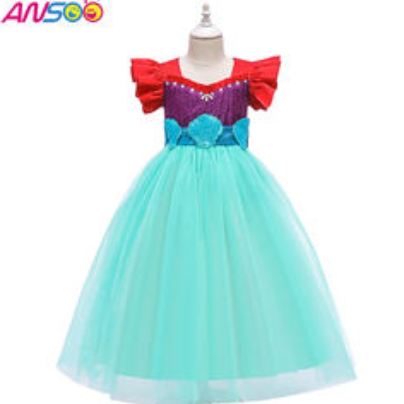 Ansoo 2021 OEM/odm Girl Girl Платье на день рождения свадебная вечеринка носить цветочные девушки принцессы платья