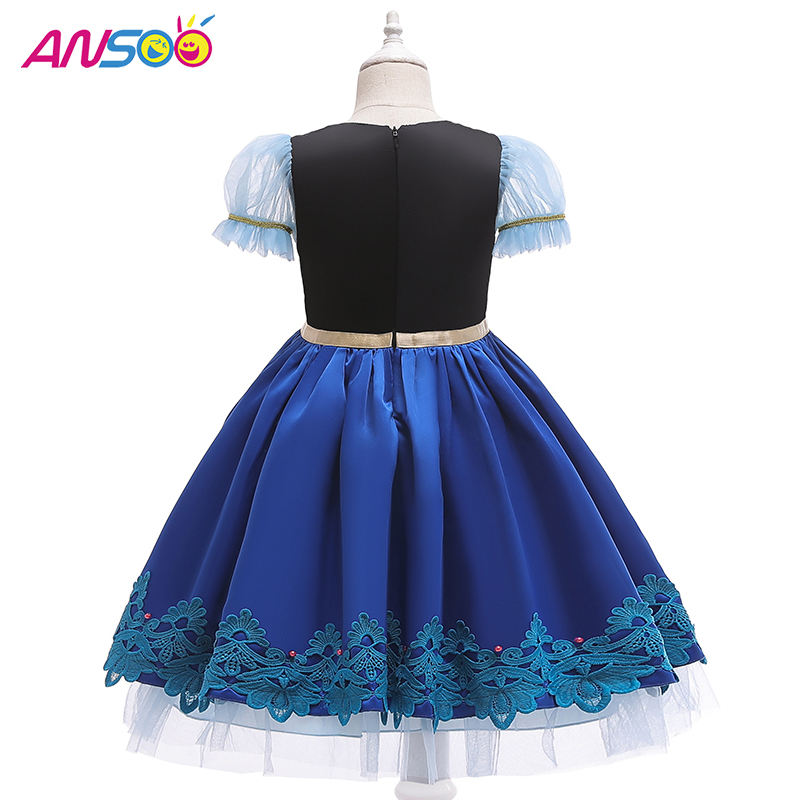 Ansoo Kids Girls Princess Queen Elsa Anna Halloween Cosplay Costum