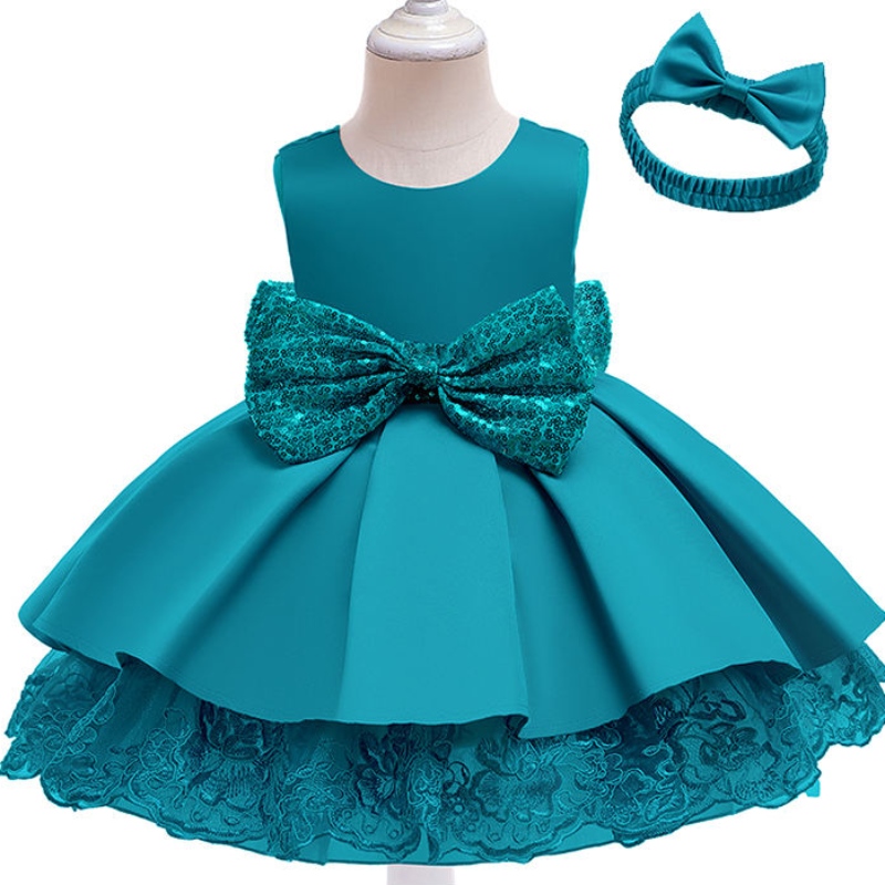 Summer v Backless Girl Party Платье с роскошным платье принцессы с волос 1-9 лет
