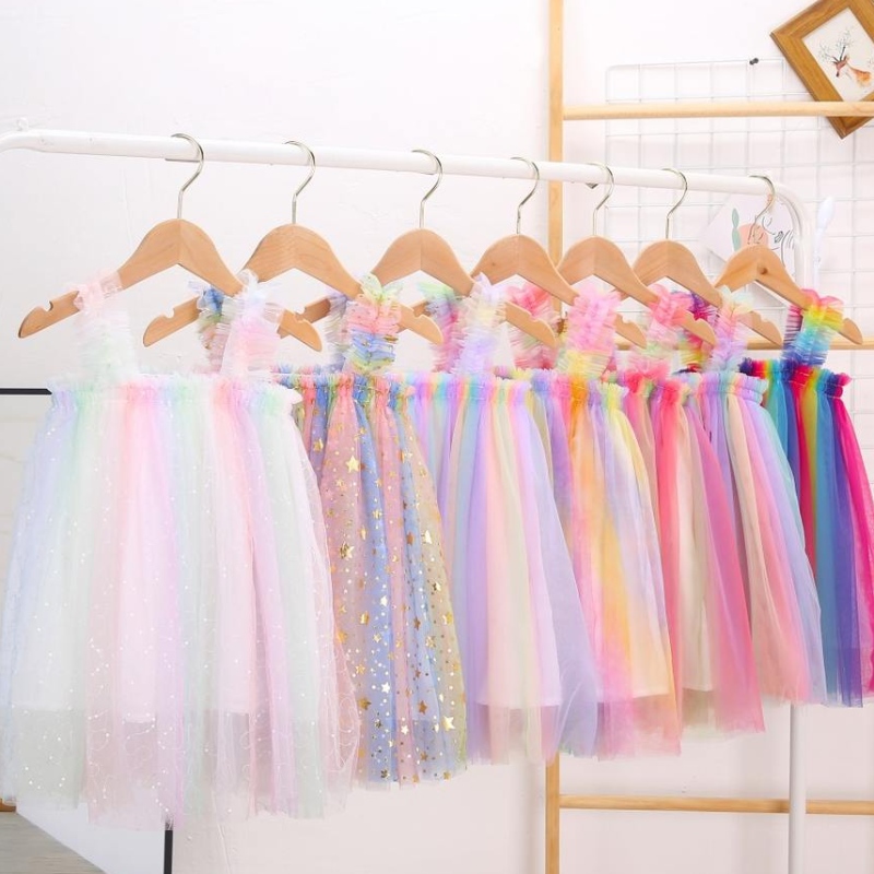 Princess Baby Girls Summer Dutu Dress Brap Stars Stars Stars сетчатая длина колена сарафан 1-6 лет на вечеринку на день рождения