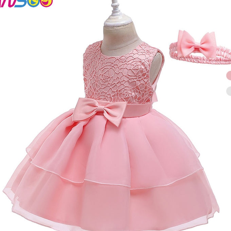 Ansoo New Children's Dress Pless Bow кружевное платье по взлетно-посадочной полосе платье принцессы с волос на 3-24 месяца девочек