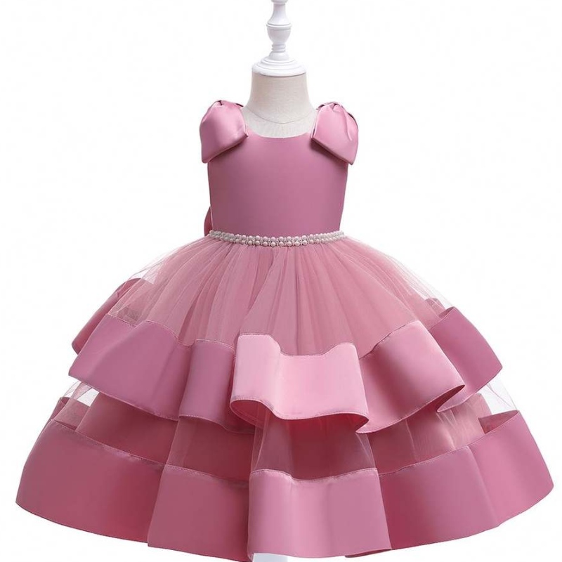Baige Summer Kids Wedding Dress Boutique Baby Girls Party Press Designs с плечами луком