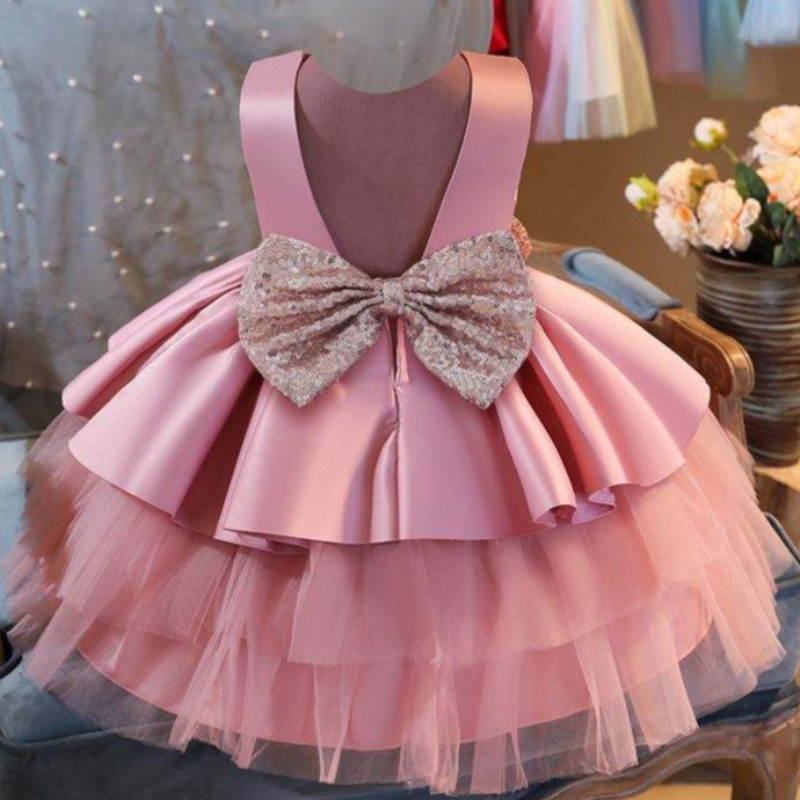Baige New Flower Girl Girl Платье Dutu Frock детская одежда Bow Bounder Girld Платье