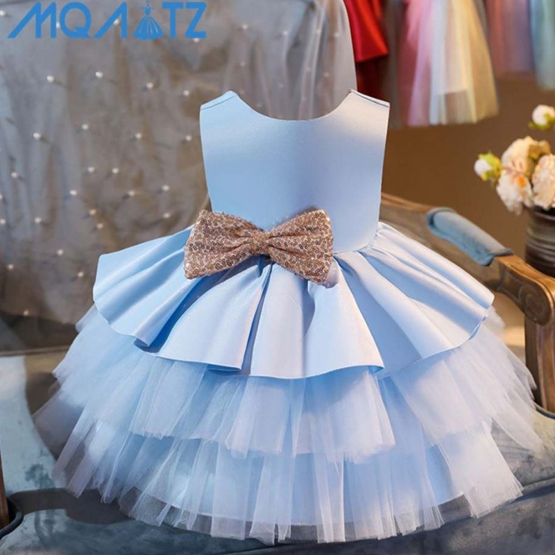 Baige New Flower Girl Girl Платье Dutu Frock детская одежда Bow Bounder Girld Платье