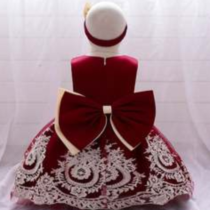 Baige Laving Design Lovely Girl Flower девочка Дети Дети Партия Западное Свадебное платье для детей