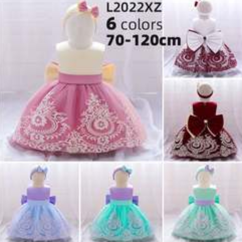 Baige Laving Design Lovely Girl Flower девочка Дети Дети Партия Западное Свадебное платье для детей