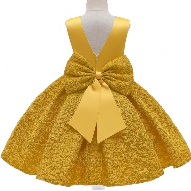 Baige одежда оптом на заказ платье Royal Yellow Ball Plow Mini платье для детей для детей