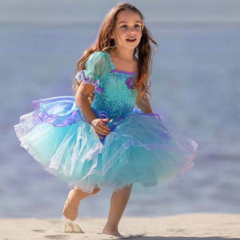 Baigelittle Mermaid Ariel Princess Drance Dress Costumes Dress Up Girls Girls Comsplay детское бальное платье