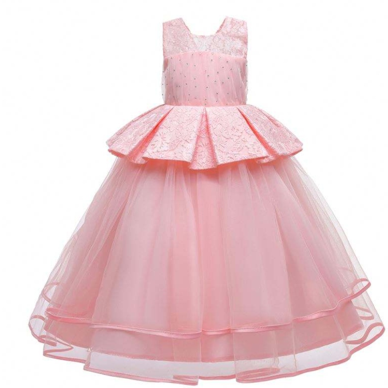 Baige Elegant Kids Long Dress Дети Дети Детские выпускные Длинные платья вечерние платья роскошные платья LP-275