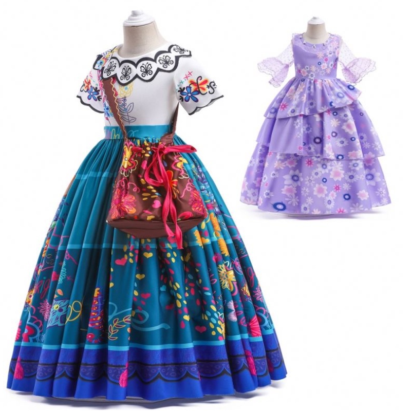 Baige Encanto Mirabel Isabella Purple Girl Платье с длинными рукавами новые карнавальные детские детские костюм косплей костюм