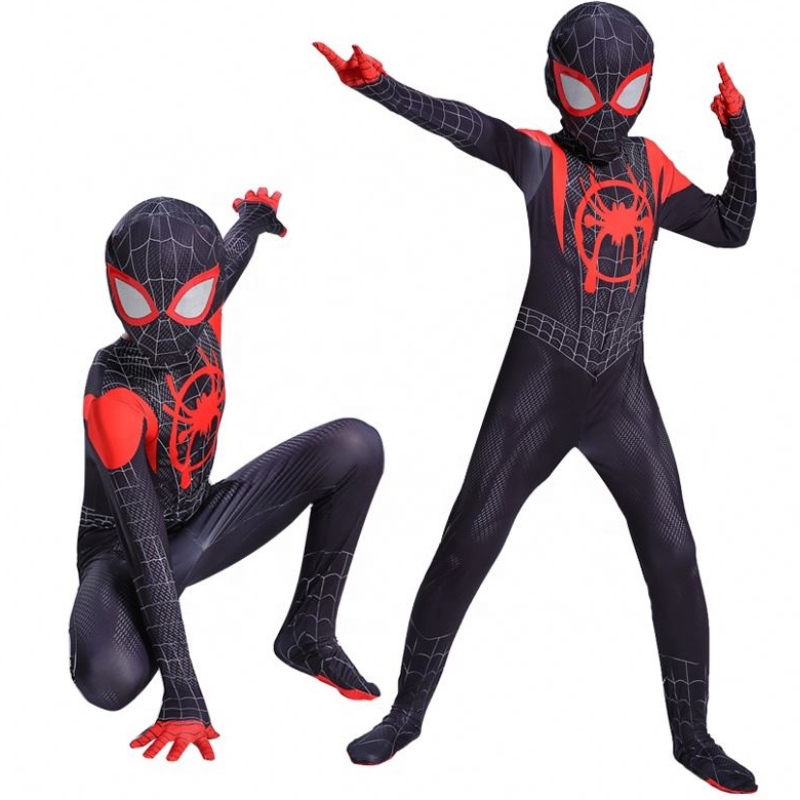 Супергерой Black Zentai костюм для Halloween TV&movie Cosplay Black Spider Man Costume для детей&adults