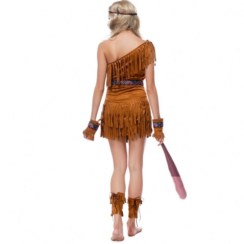 Хэллоуинские женщины Pocahontas Huntress костюм индийской костюм