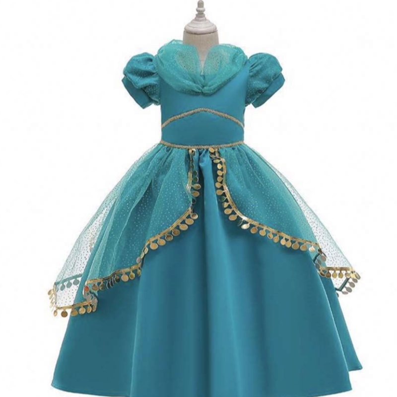 Хэллоуин маленькие девочки Жасмин Принцесса платье Aladdin Cosplay Princess Jasmine за 2-10-летний HCAL-004